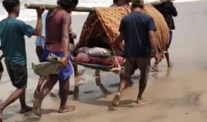 Tragis, Puluhan Warga Desa Way Haru Memandu Warga Sakit Melalui Medan Ektrem